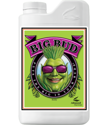 Botella blanca con etiqueta de Big Bud Liquid 1L Advanced Nutrients