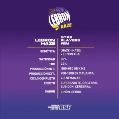 Características de Lebron Haze Feminizada de BSF Seeds