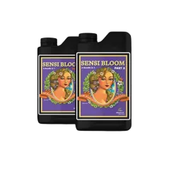 Envases de Sensi Bloom Ph Perfect, parte A y parte B de Advanced Nutrients.