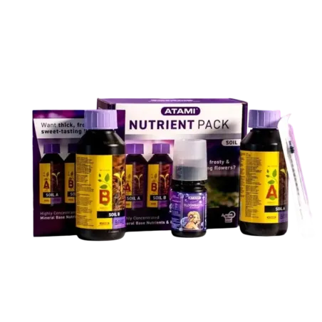 Imagen con los artículos del Nutrient Pack de Atami