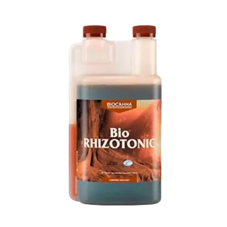 Envase de estimulador natural de raíces Bio Rhizotonic, de Canna.