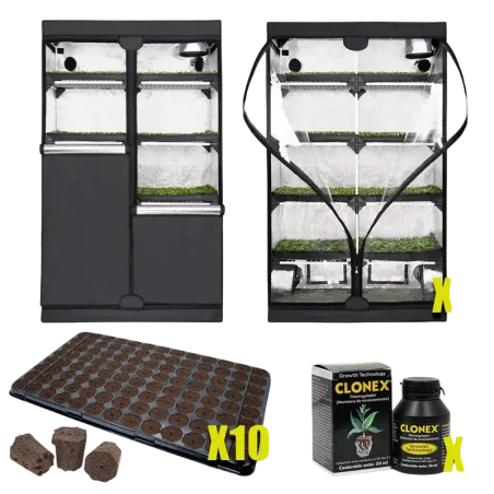 Kit Nursery Propagador de GardenHighPro con bandeja de plugins y un Clonex