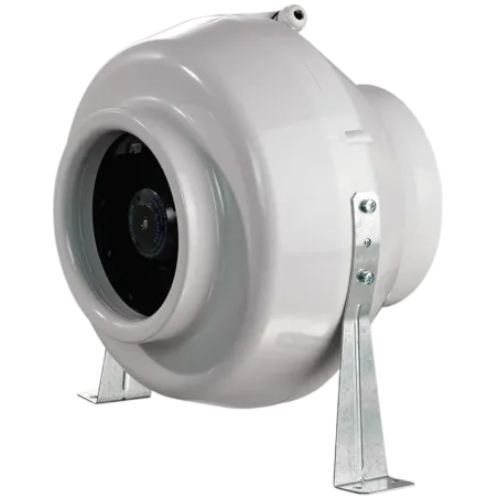 Extractor tipo ovni de carcasa de plástico blanco.