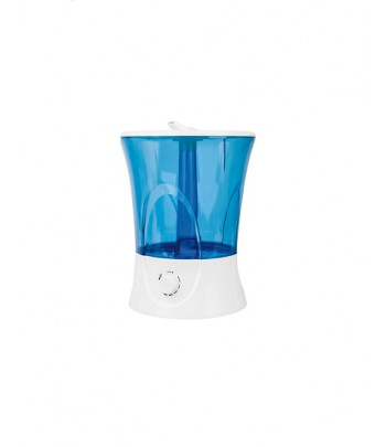 Humidificador azul y blanco, de 8 litros.